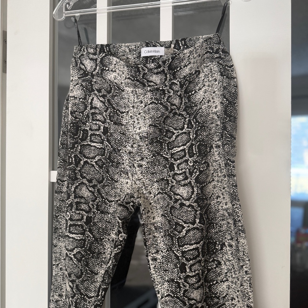Calvin Klein Black and White Snake Print Pants